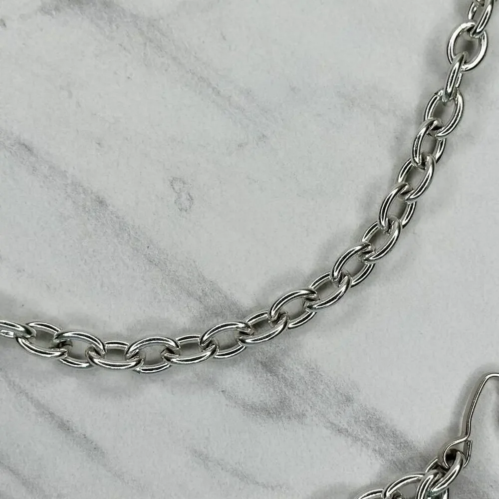 Silver Tone Chain Belt Coin Charm Y2K Festival Style Extra Small/Small ✨
